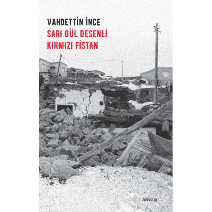 Sarı Gül Desenli Kırmısı Fistan