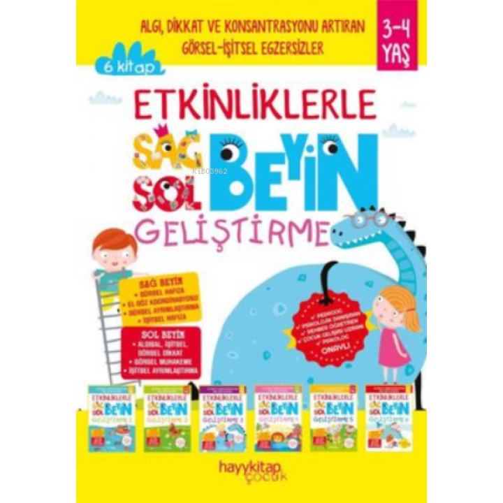 Etkinliklerle Sağ Beyin Sol Beyin Geliştirme (3-4 Yaş) (6 Kitap Takım)