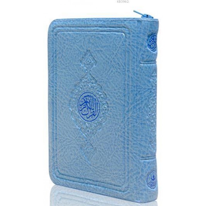 Büyük Cep Boy Kur'an-ı Kerim (Mavi Renk, Kılıflı, Mühürlü)