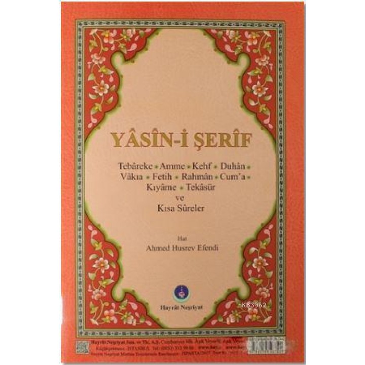 Yasin-i Şerif Rahle Boy Fihristli