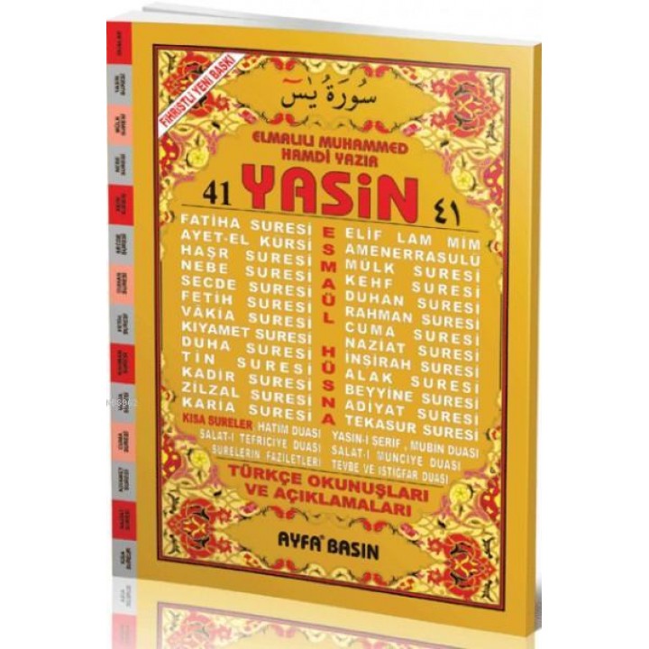 41 Yasin (Ayfa-011, Orta Boy, Sert Kapaklı, Fihristli, Türkçeli)