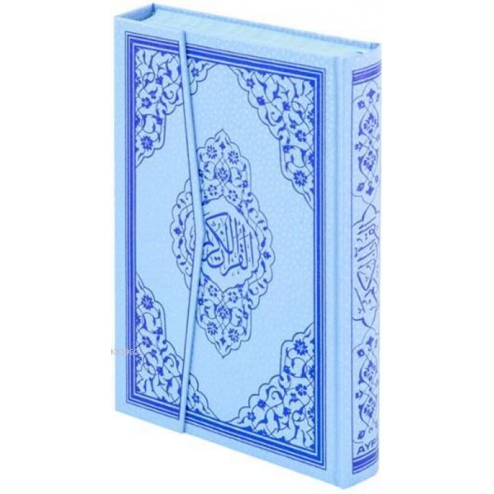 Kur'an-ı Kerim (Ayfa-123M, Orta Boy, Gül Desenli, Mavi, Ciltli)